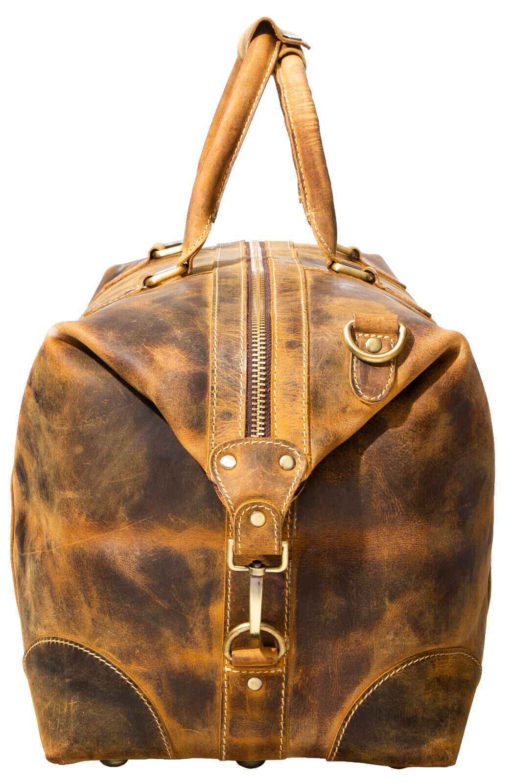 full grain leather duffle bag