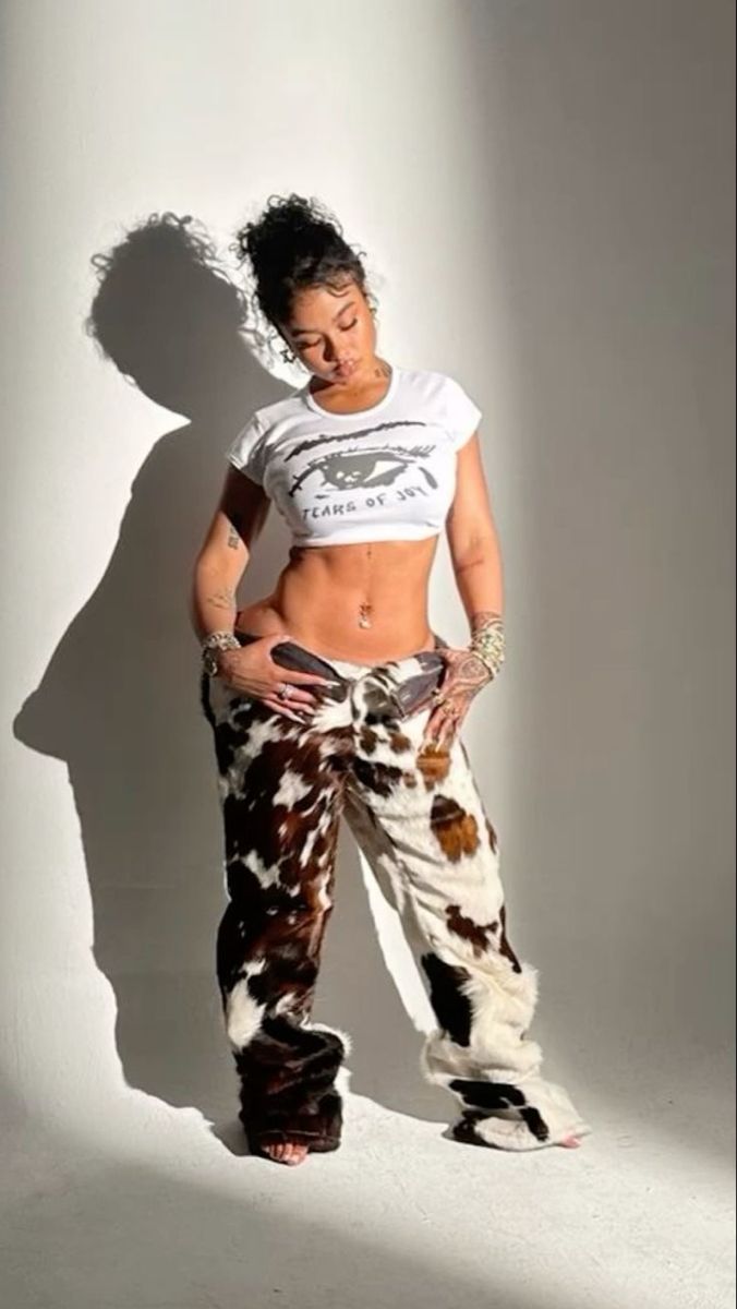 women cowhide pants cowboy trousers