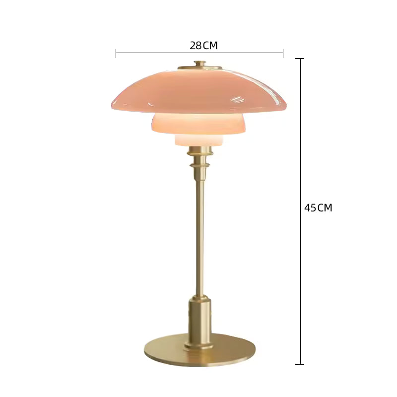 Mushroom Glass Bedside Light with Button Switch