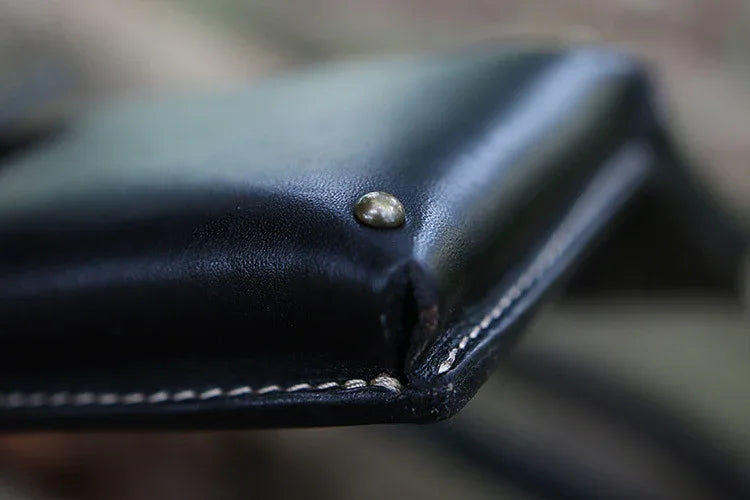 Men’s Leather Crossbody Waist Bag Double Compartment