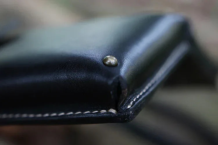 Men’s Leather Crossbody Waist Bag Double Compartment