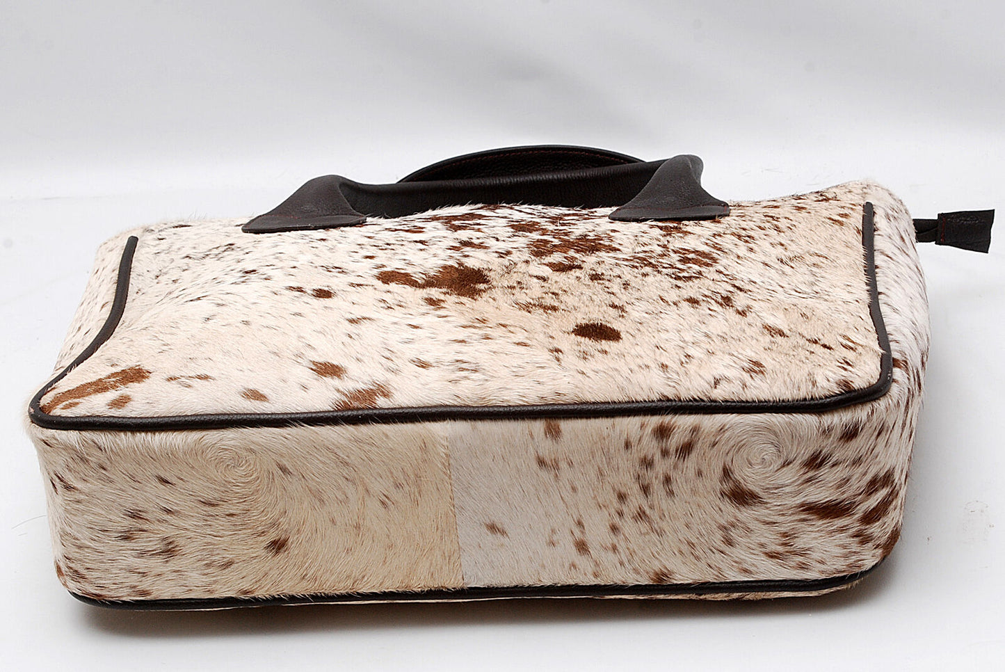Large Tricolor Cowhide Fur Shoulder Purse