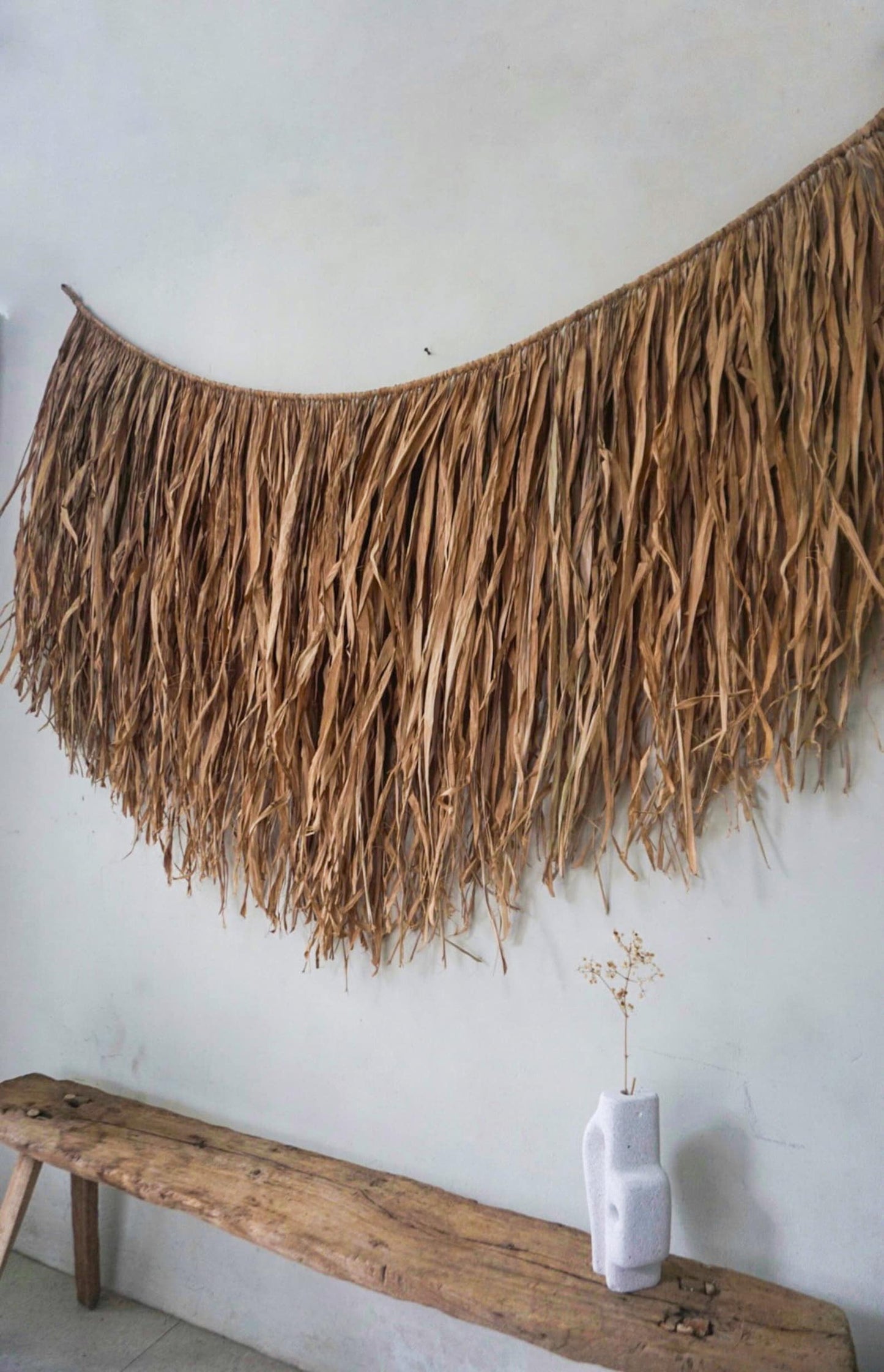 boho minimalist raffia wall hanging decor