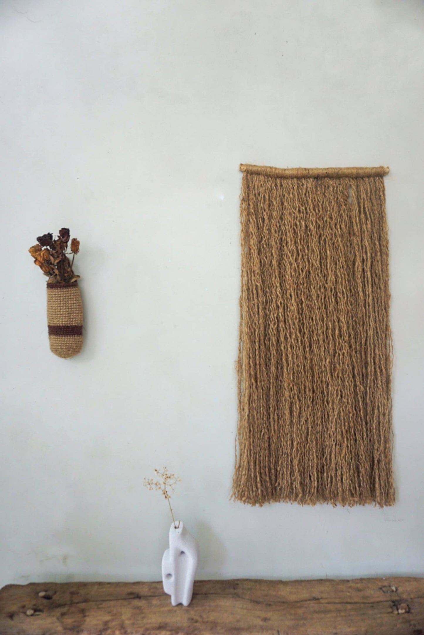 Wabi Sabi Jute Wall HangingHandmade Mediterranean Wall Decor