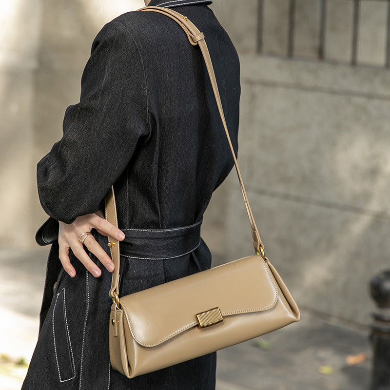 women genuine leather underarm bag