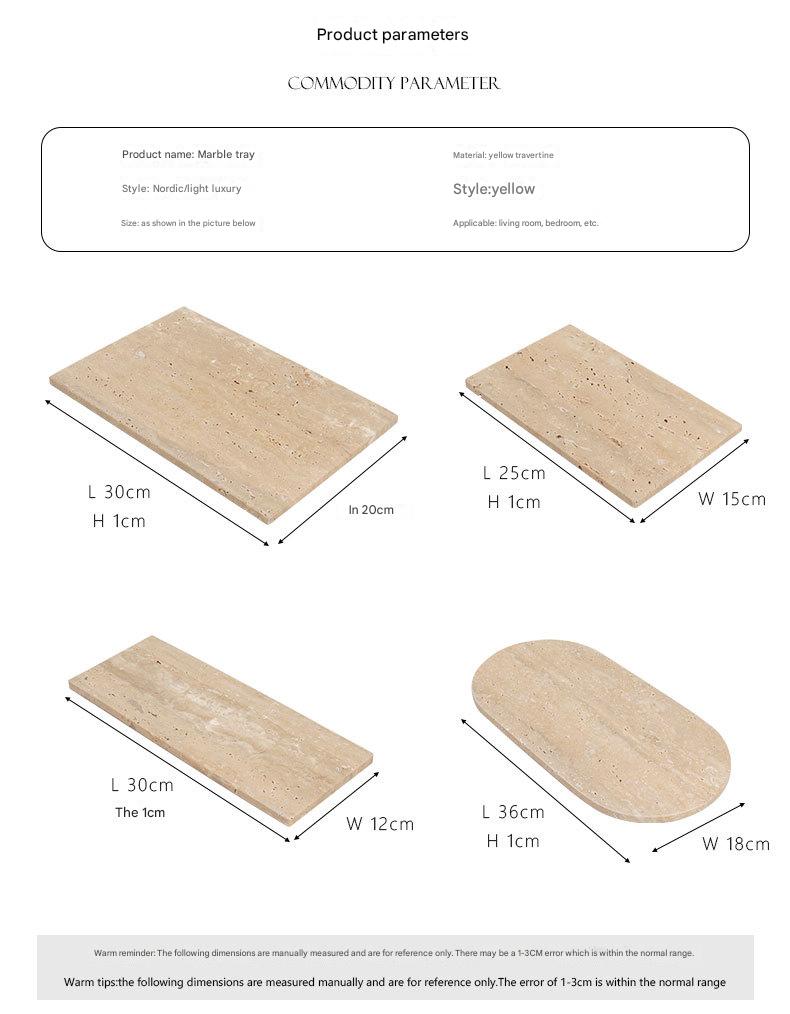 Nordic Light Luxury Natural Marble Tray for Bathroom, Vanity, and Table Décor