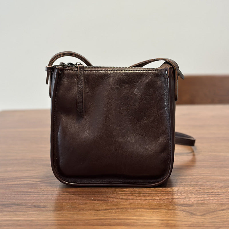 Genuine Leather Crossbody Messenger Bag for Women