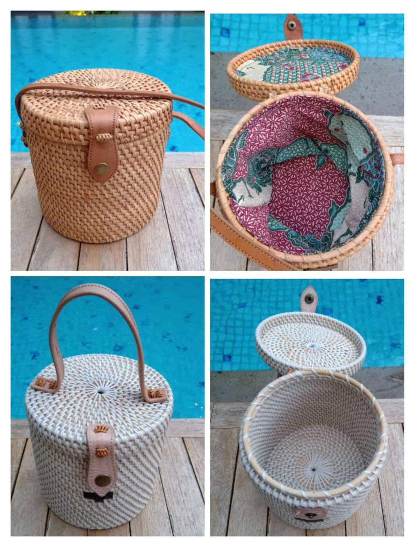 Natural Rattan Handwoven Cylinder Bag