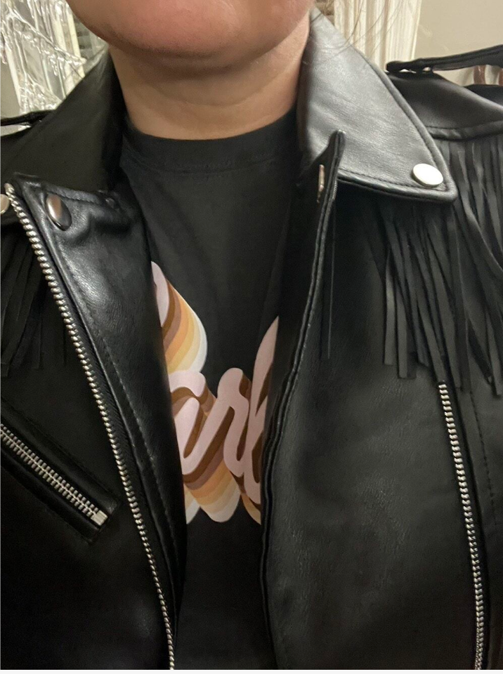 Slim Fit Women's Leather jacket With Fringes