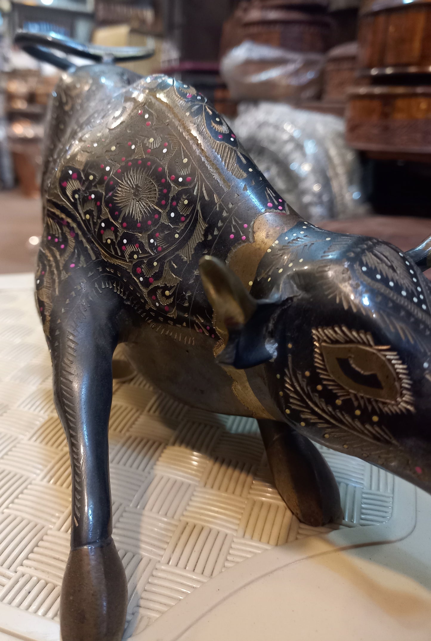 Brass Bull Statue Wall Street Inspired Antique Decor
