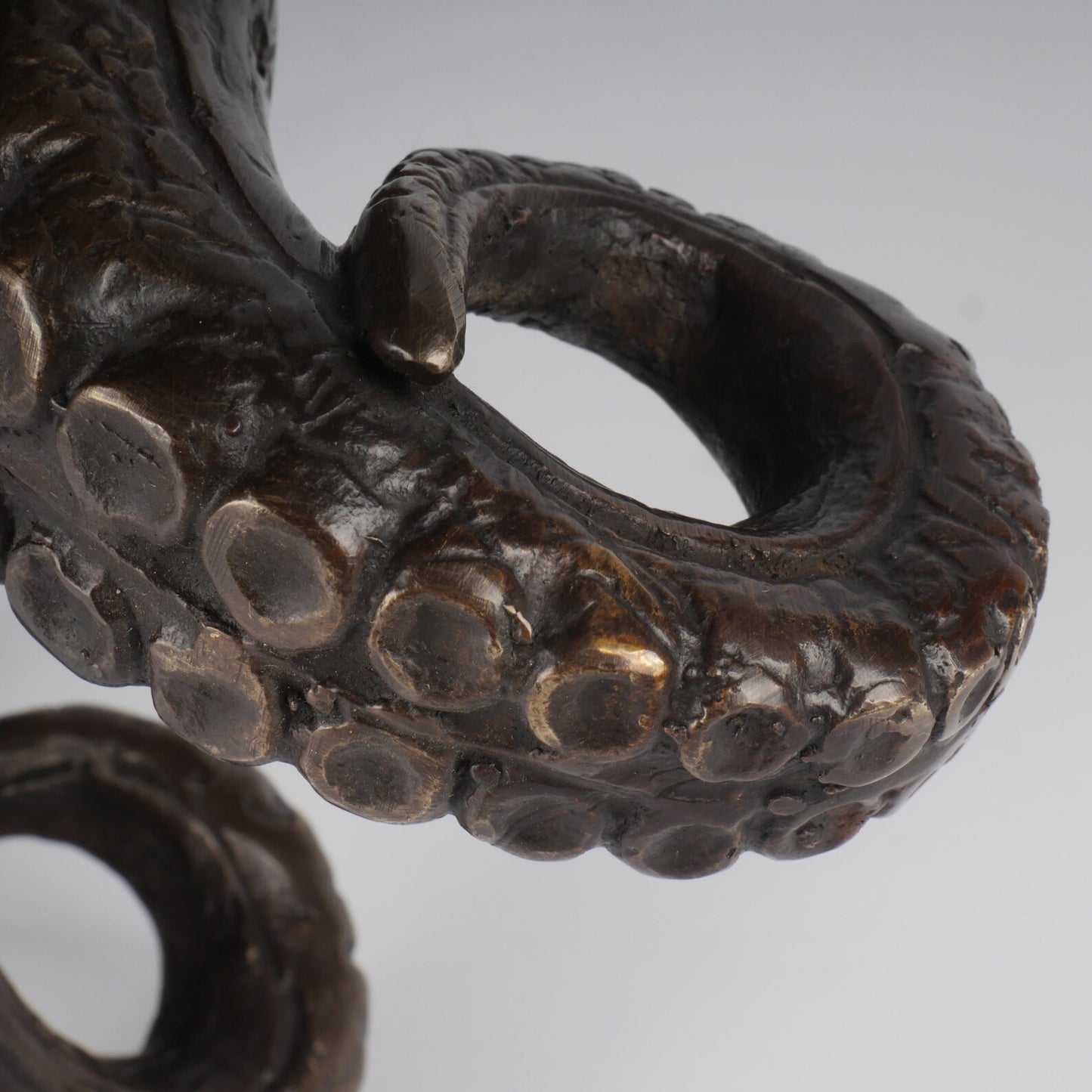 The bronze octopus hand casted brass marine art statue.