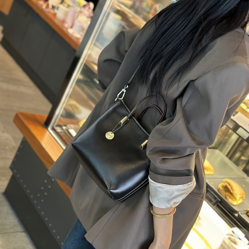 Genuine Leather Mini Tote Shoulder Bag
