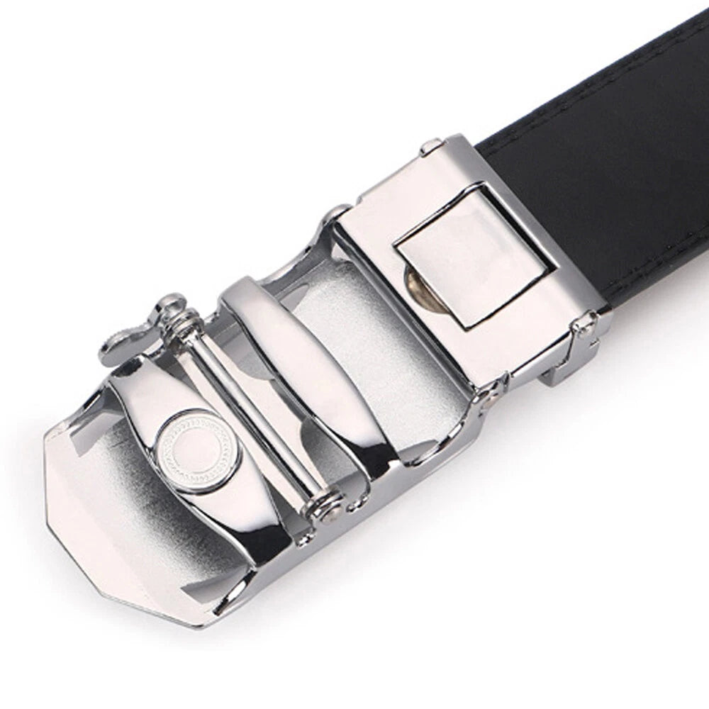 Extra Long Men’s Leather Belt with Automatic Buckle