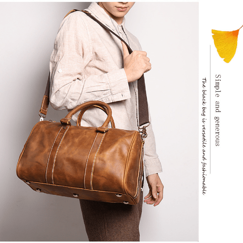 Vintage Men’s Leather Duffel Bag Business & Travel Bag