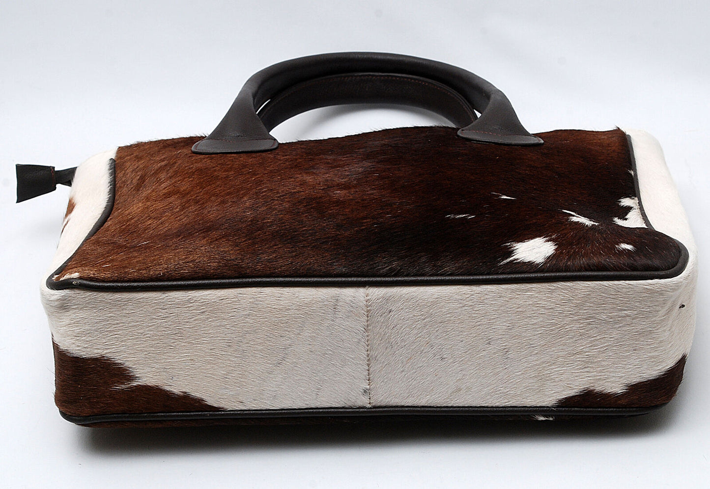 Large Dark Brown Cowhide Tote Bag