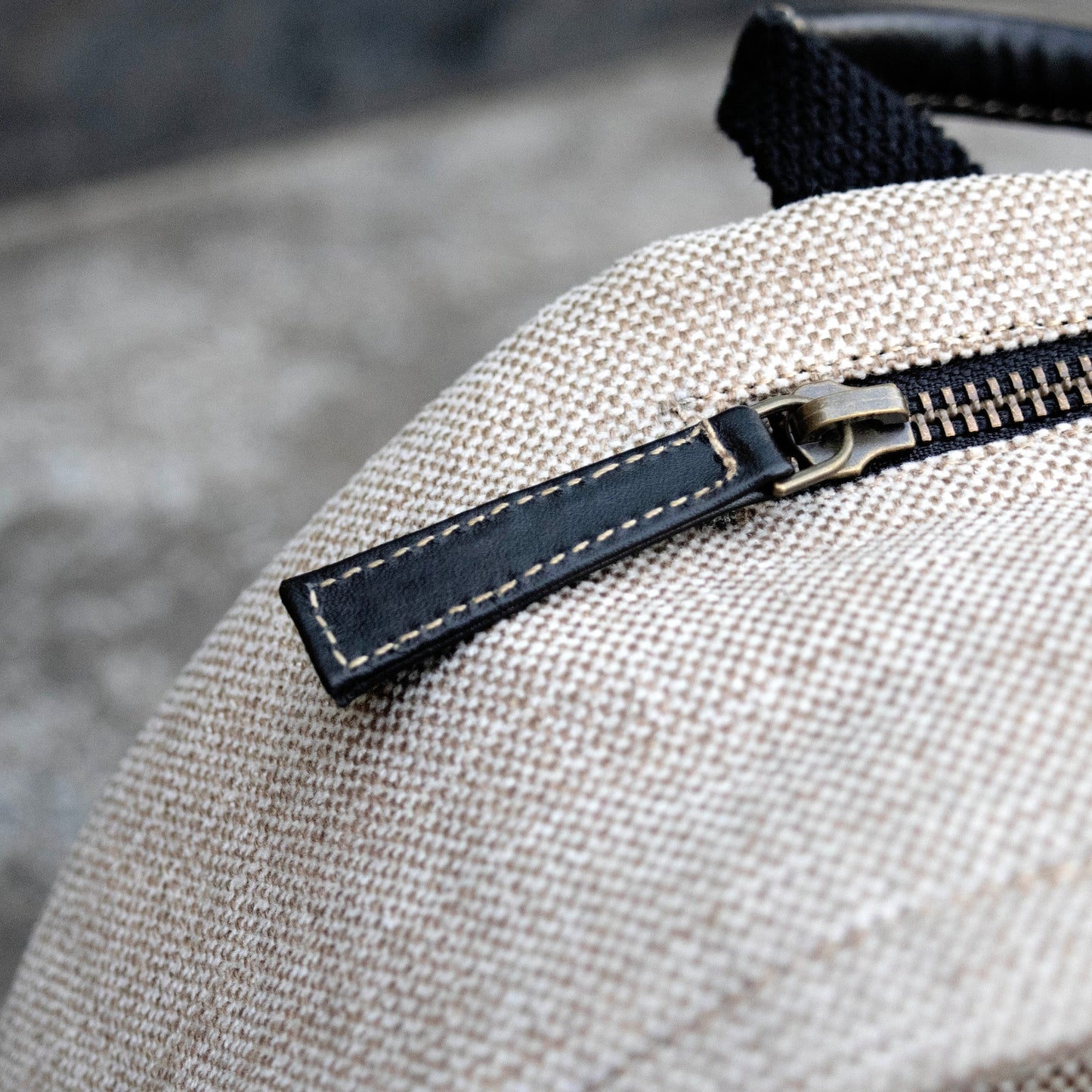 Real Leather And Jute Backpack