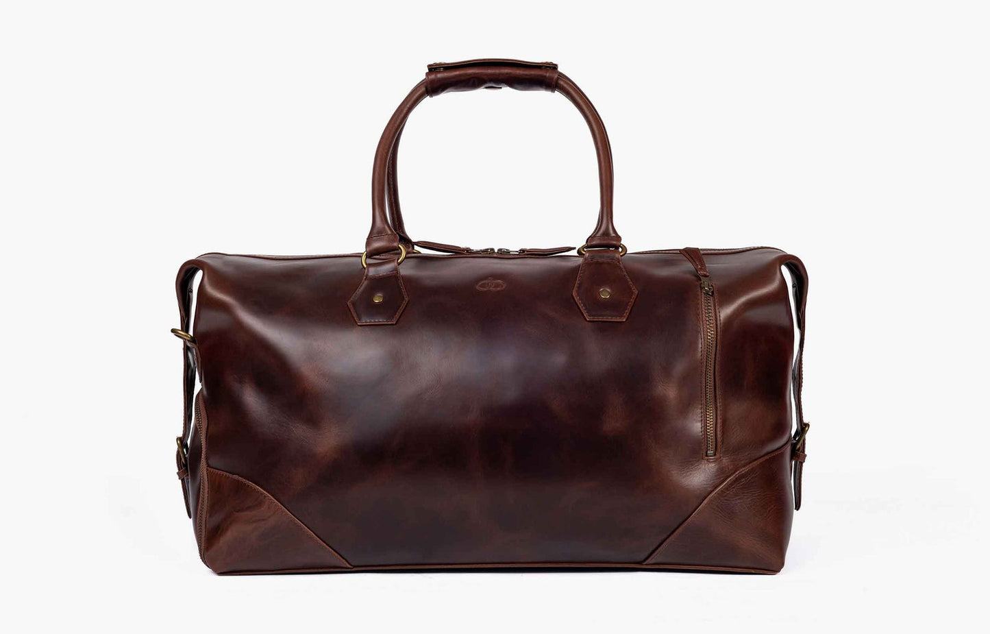 Handcrafted Leather Travel Duffel Bag with Shoe Compartment