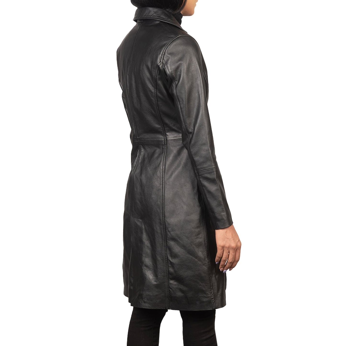 Genuine Leather Ladies Long Coat