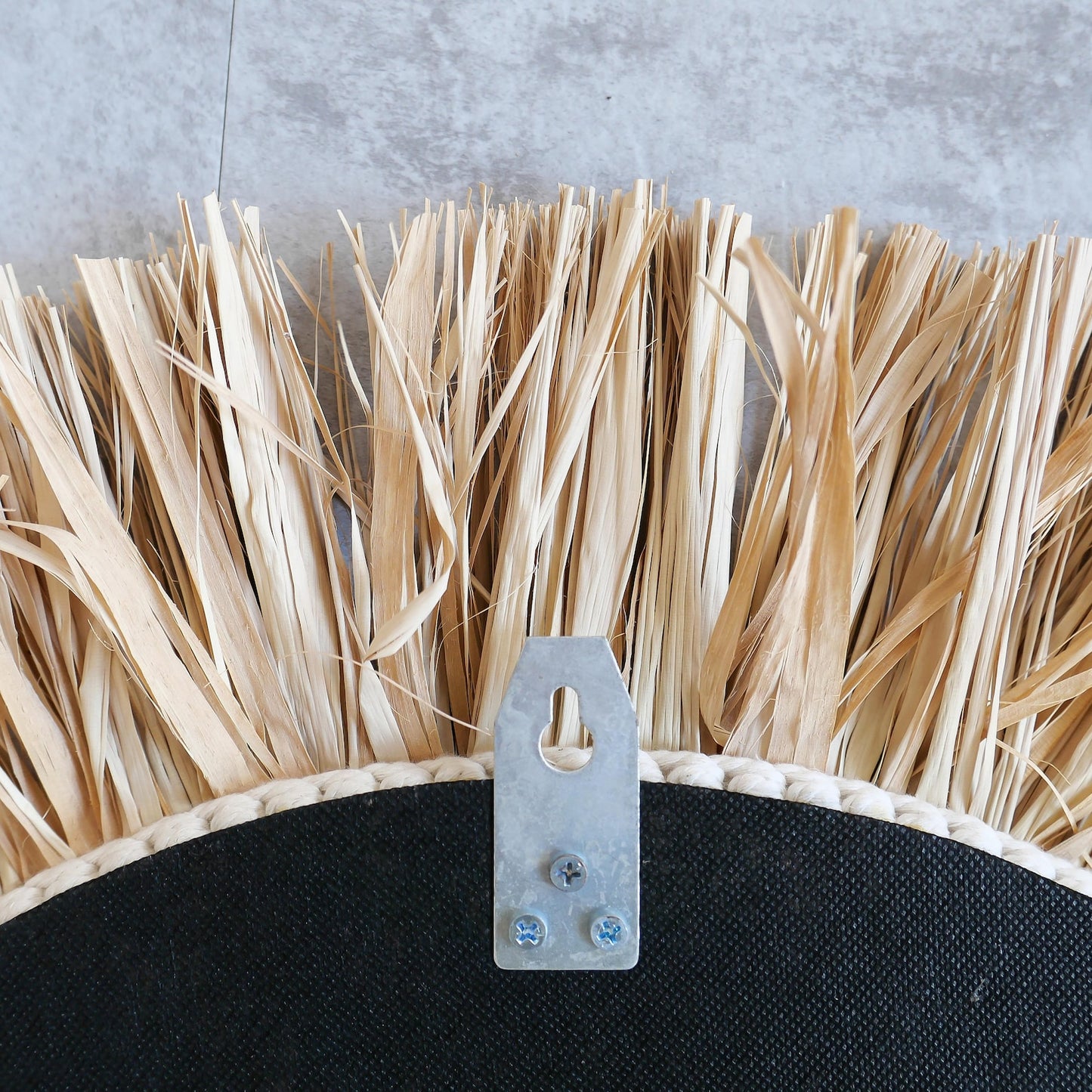 Boho Style Natural Raffia Sea shells Round Mirror