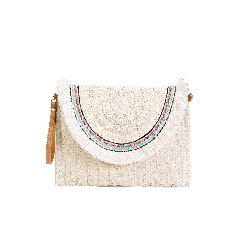straw summer envelope purse beach