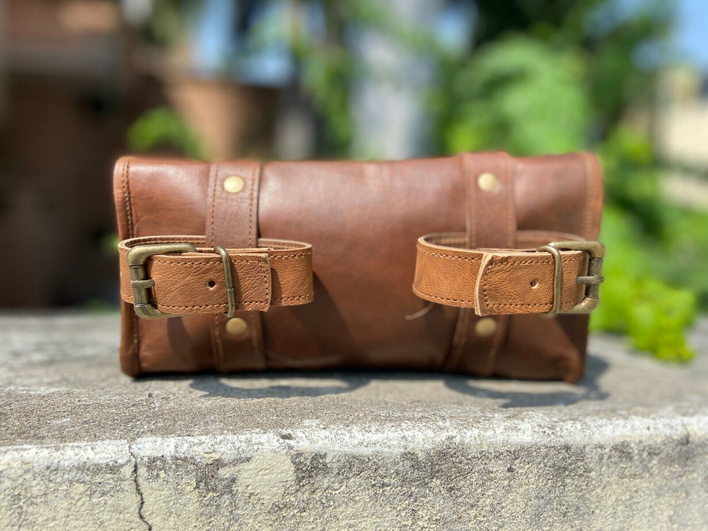 Real Leather Motorcycle Front Storage Bag