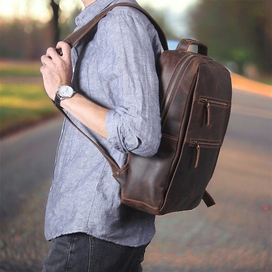 Full grain Cowhide Leather Backpack