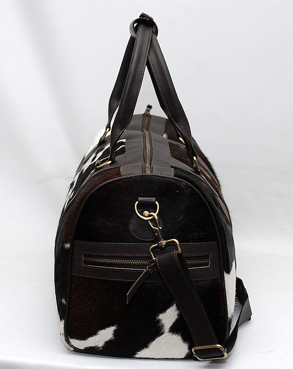 Cowhide Skin Weekender Bag Tricolor