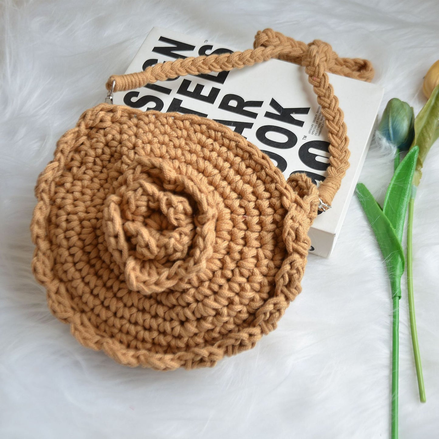 kids cotton crochet crossbody bag