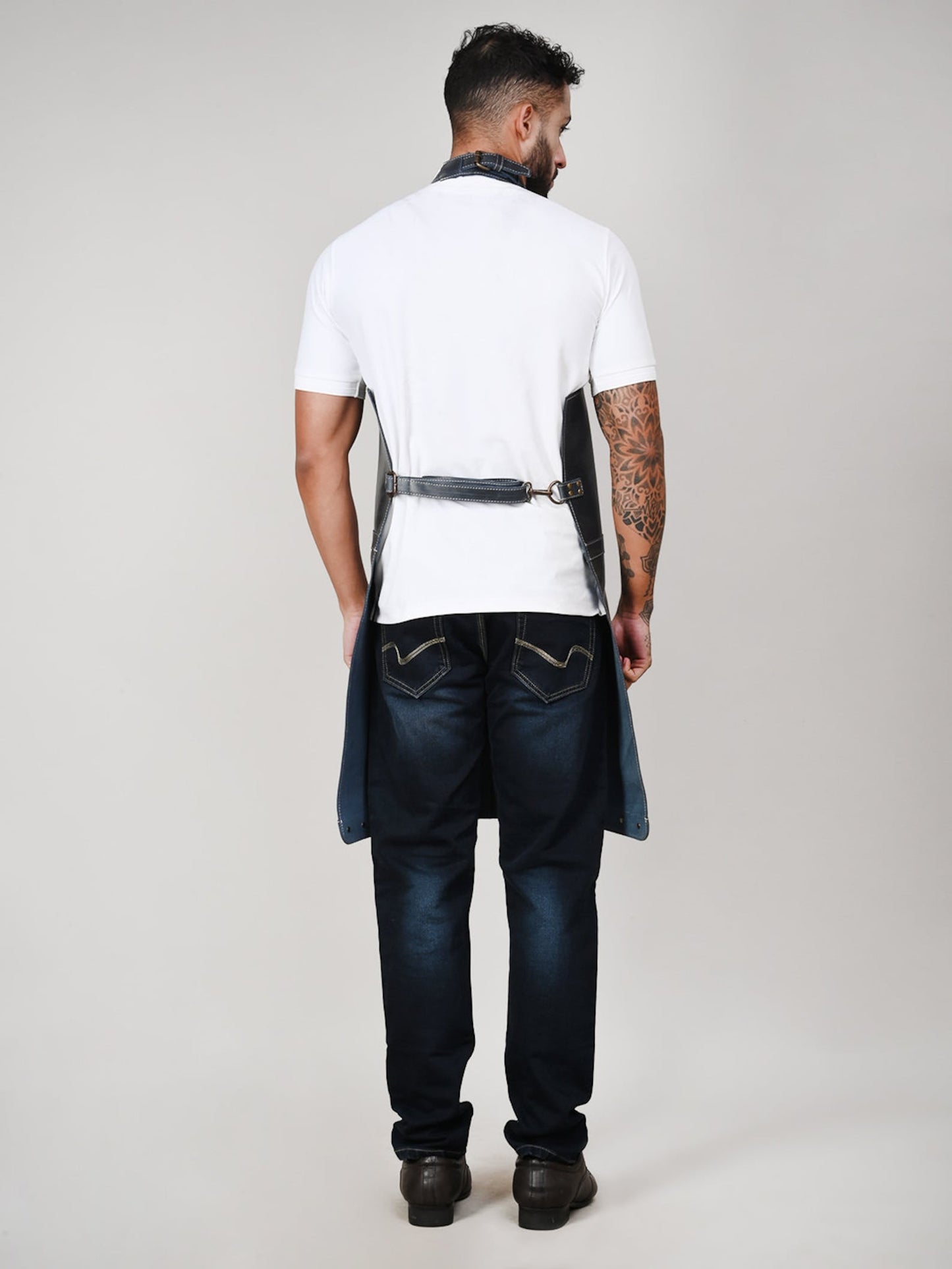 Genuine leather woodworking apron