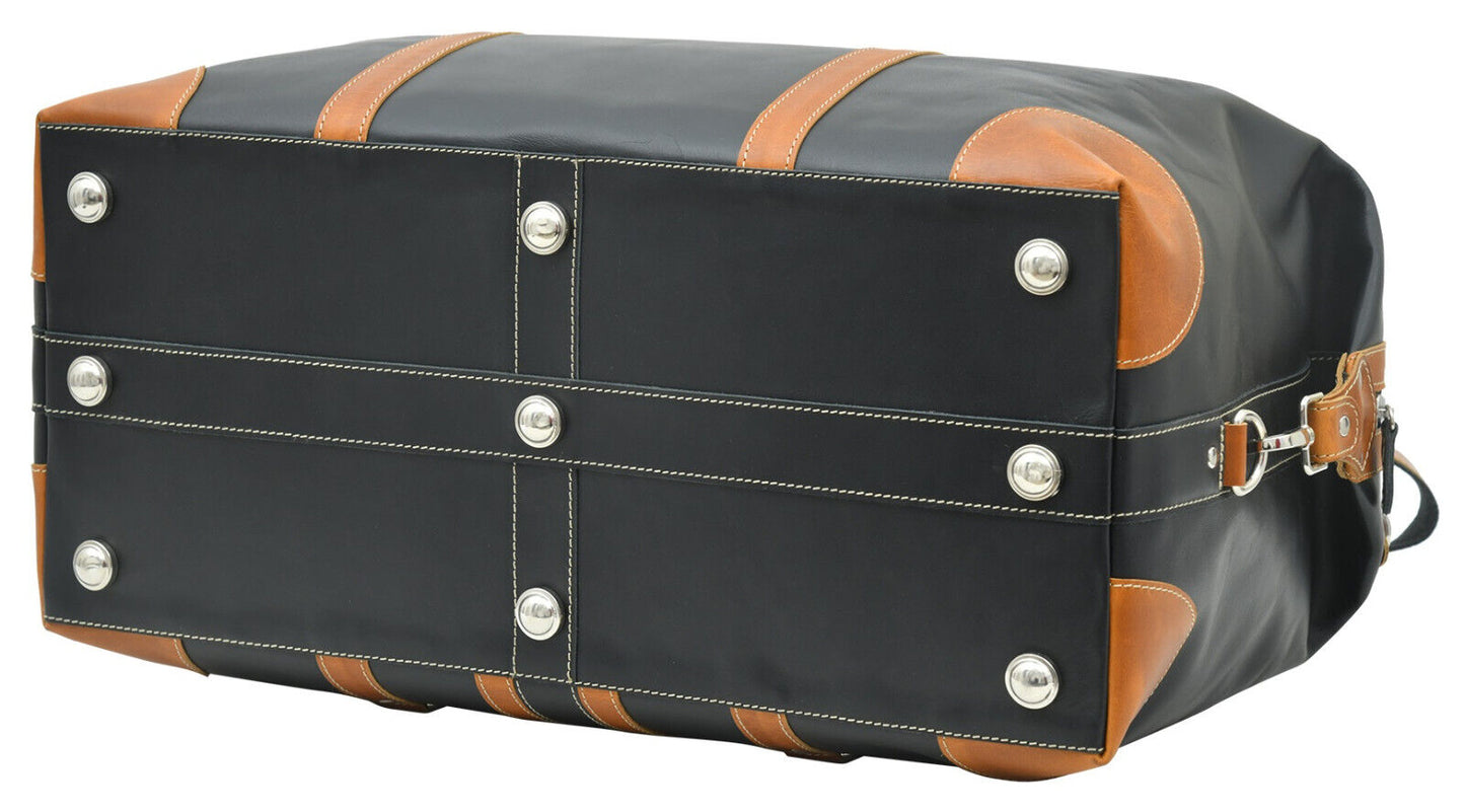 Genuine Leather Travel Duffel Bag Cowhide Weekender