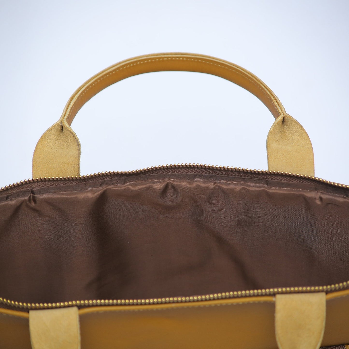 Yellow Leather Shoulder Laptop Bag