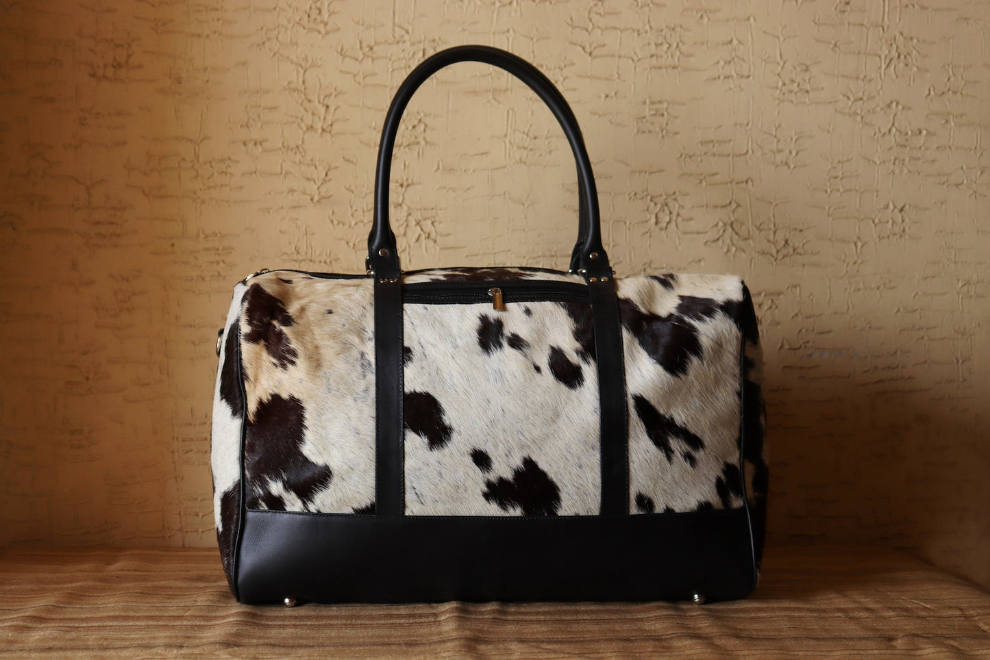 Cowhide Overnight Travel Duffel Bag