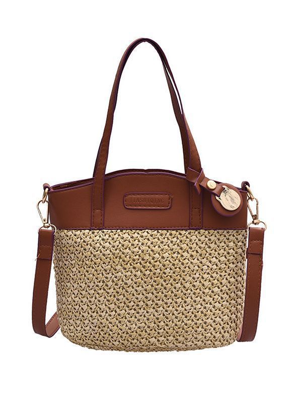 summer beach vacation straw crossbody bag