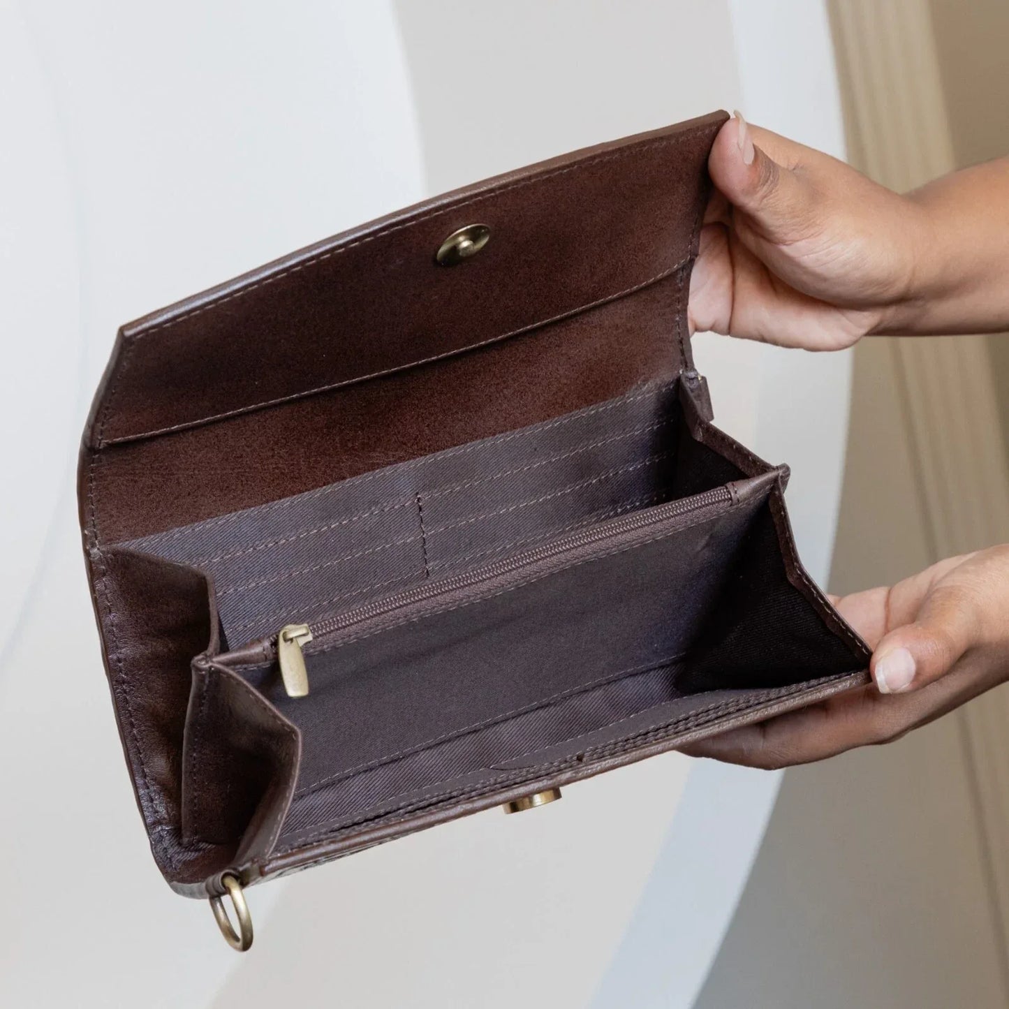 Tooled Leather Clutch Carved Leather Wristlet