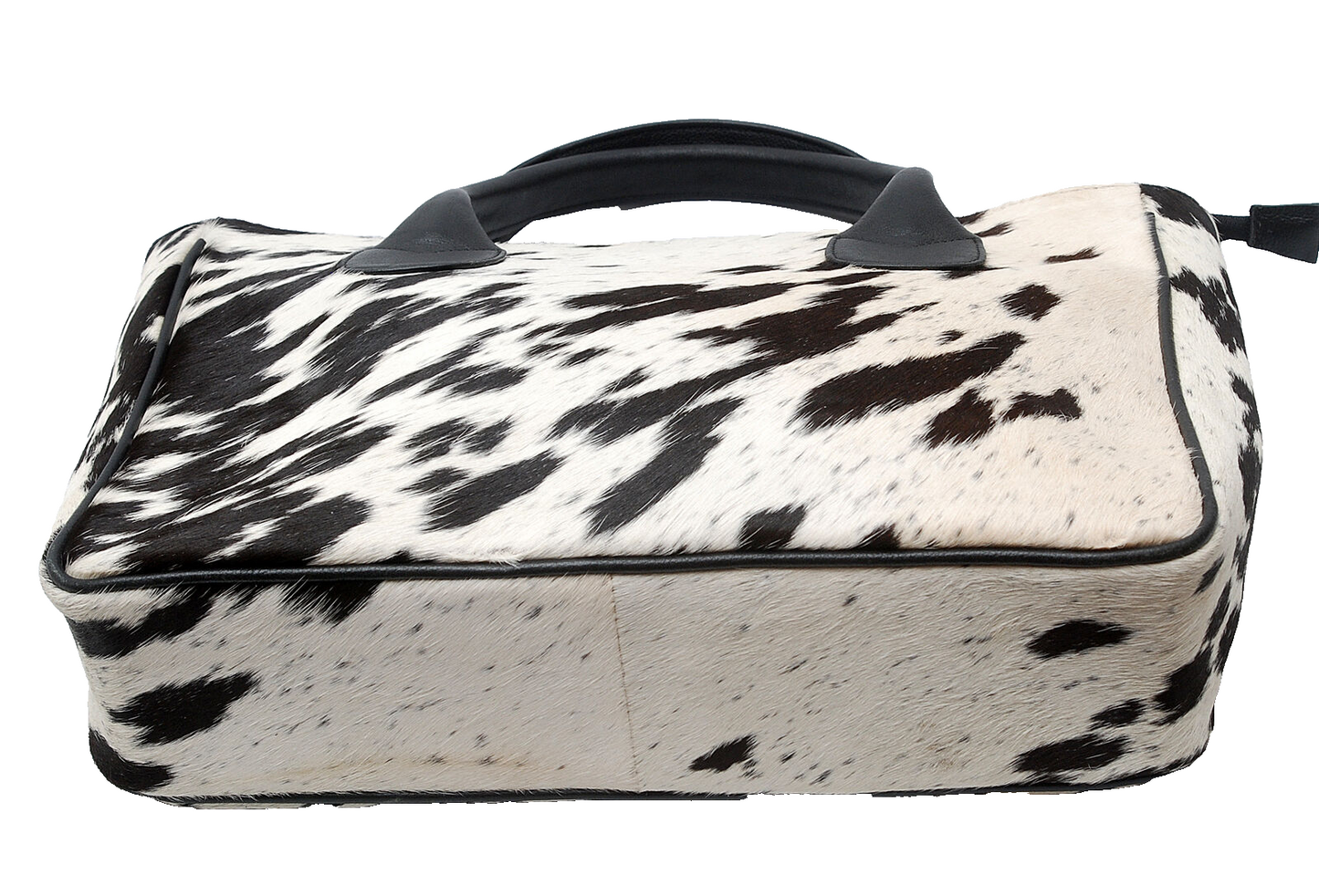 Classic Black White Hair On Cowhide Shoulder Bag
