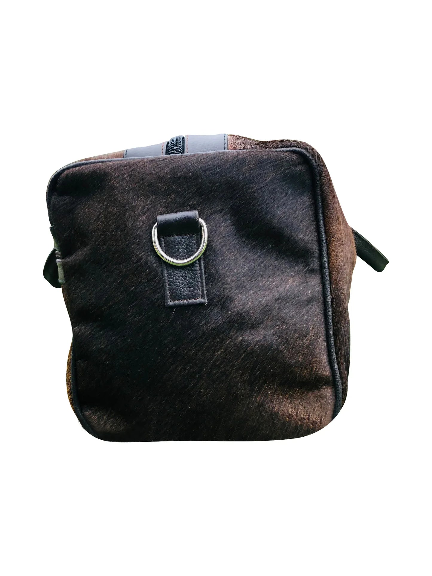 Dark Brindle Brown Cowhide Duffle Bag