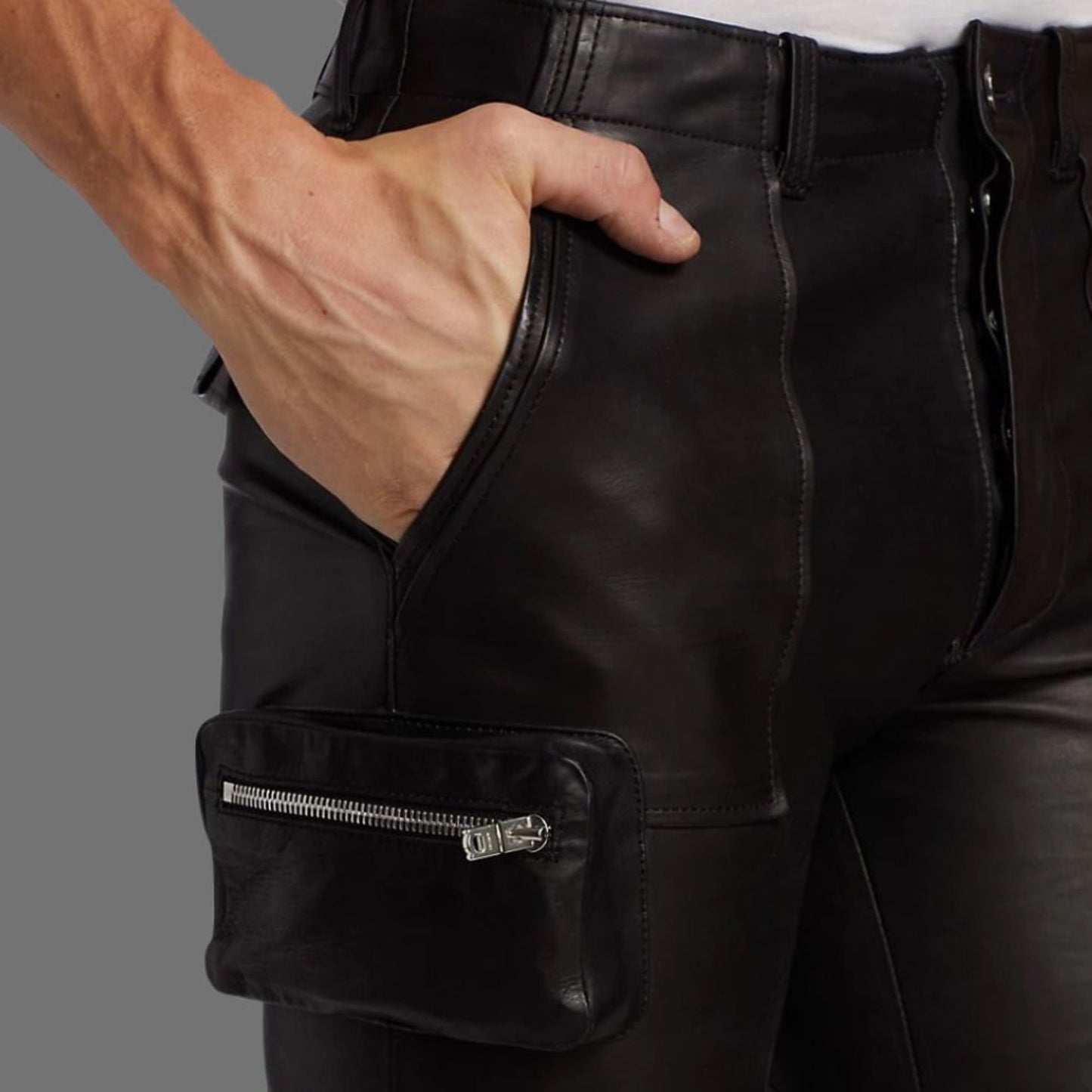 Motorcycle Real Leather Pants Men