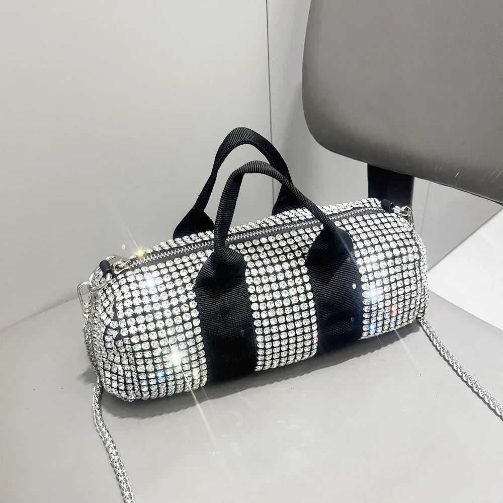 crystal evening shoulder clutch bag