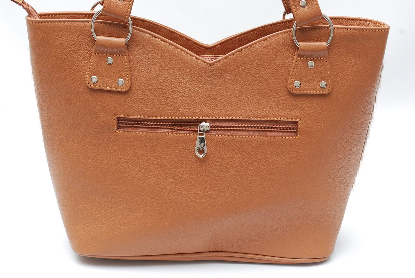 Cowhide Leather Tote Purse Tricolor