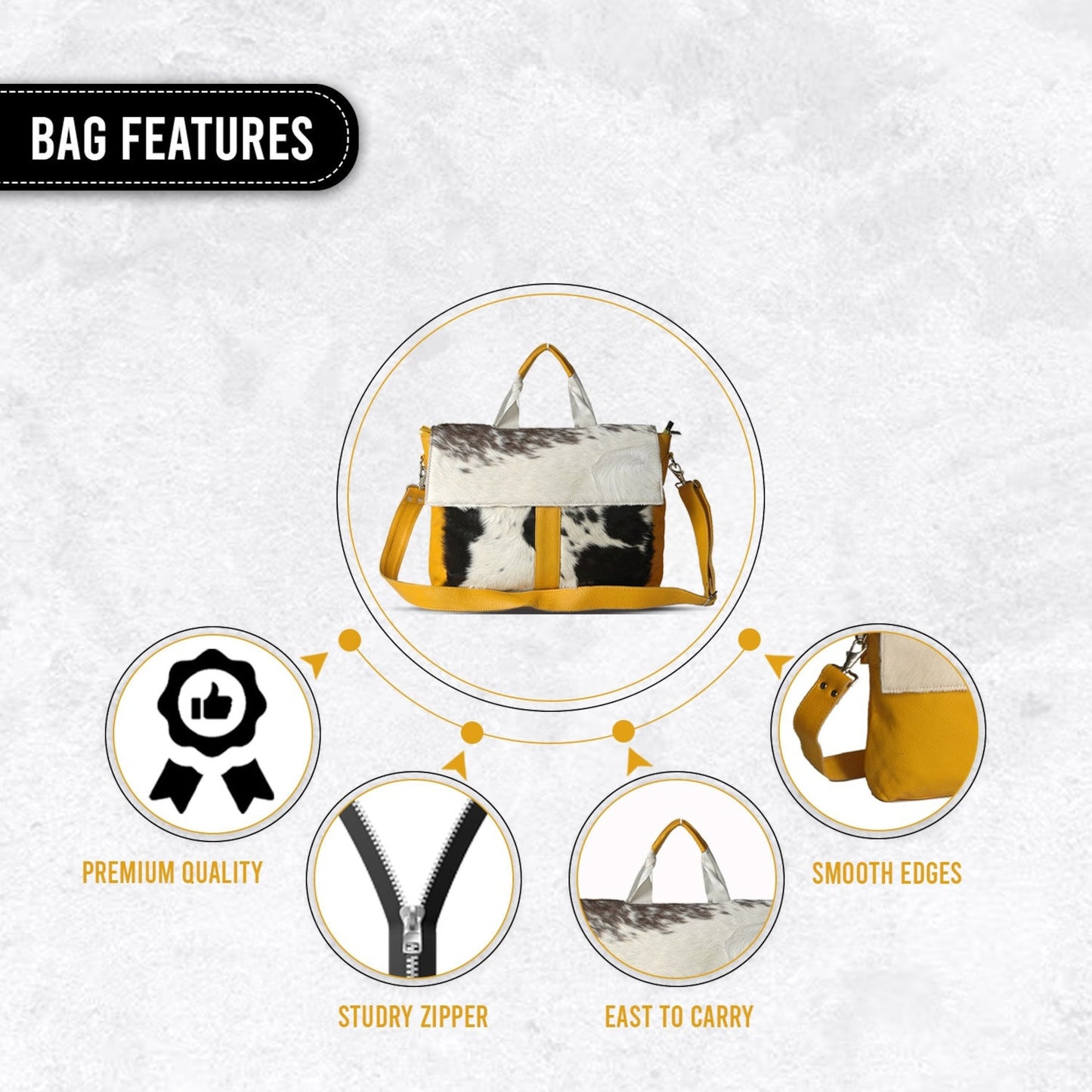Natural Cowhide Office Bag