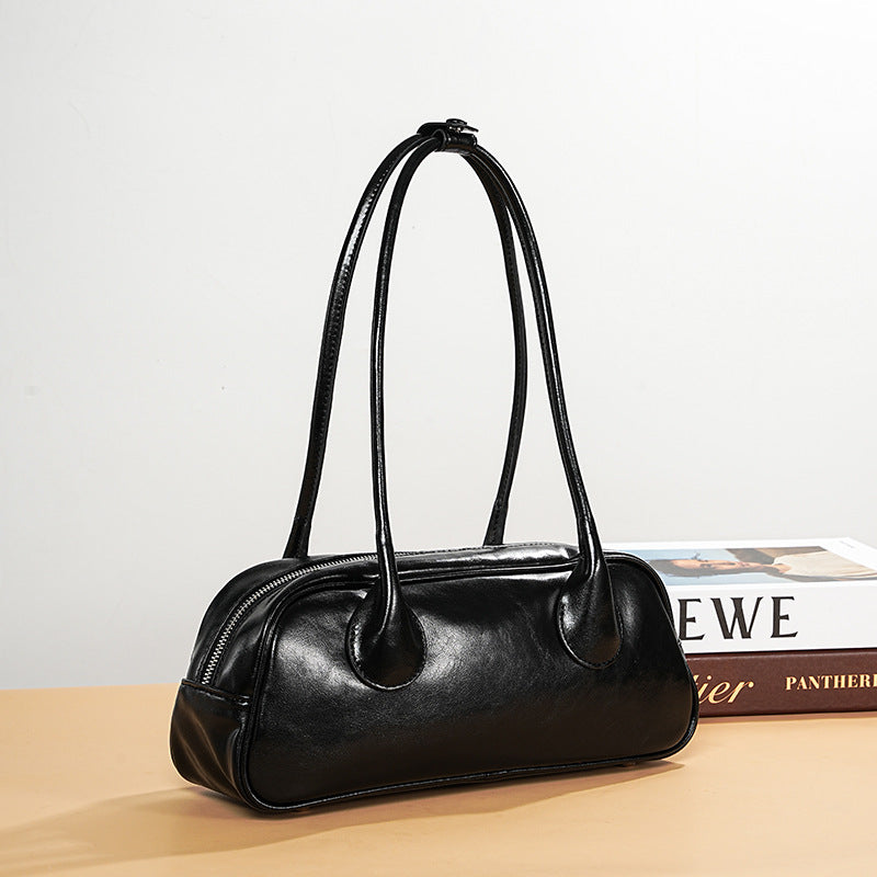 leather underarm shoulder baguette bag