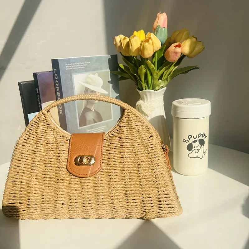 designer straw handbag summer vacations