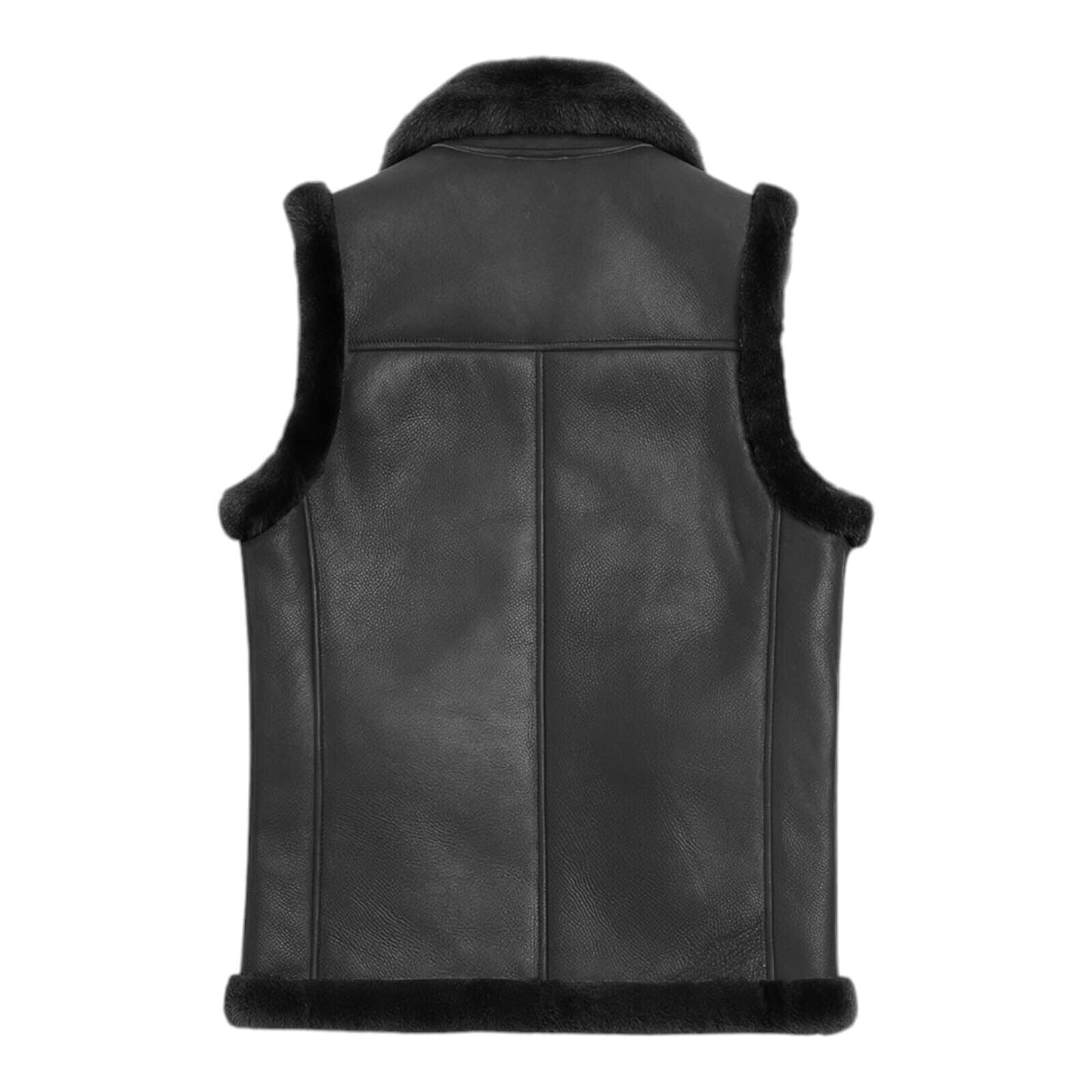 Real Leather Fur Pilot Vest