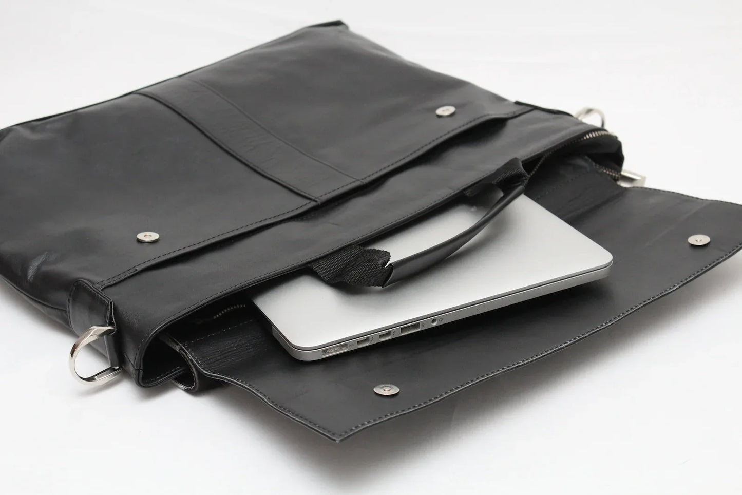 Natural Real Cowhide Laptop Messenger Bag