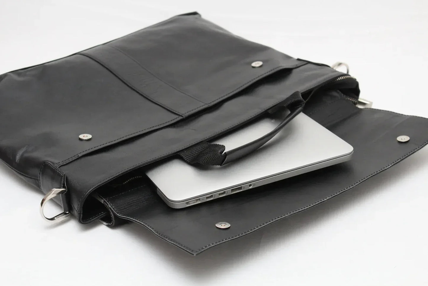 Natural Real Cowhide Laptop Messenger Bag