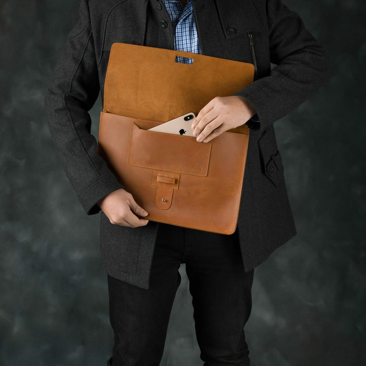 Real Genuine Leather Envelope Case Cover For Laptop