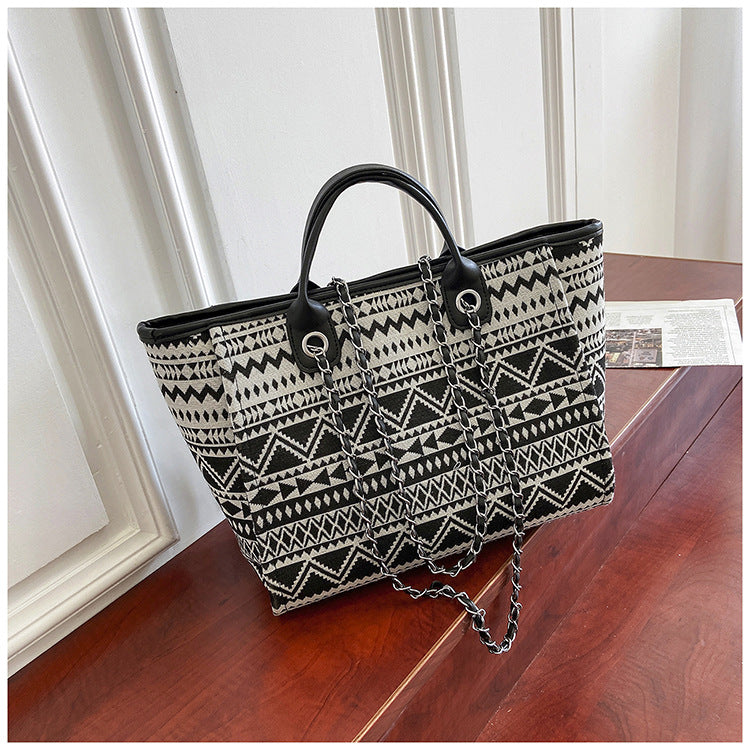 Boho Canvas Bucket Bag for Women
