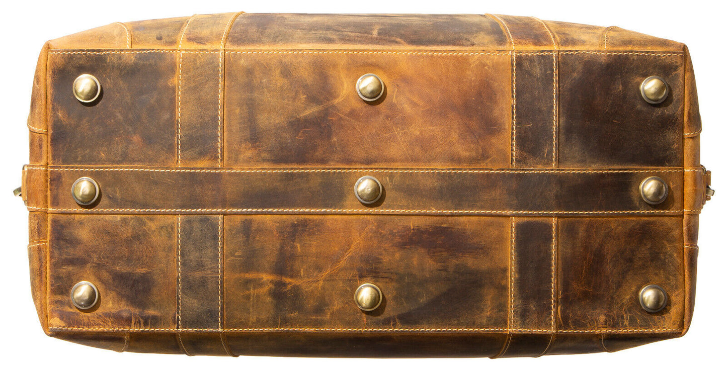 full grain leather duffle bag