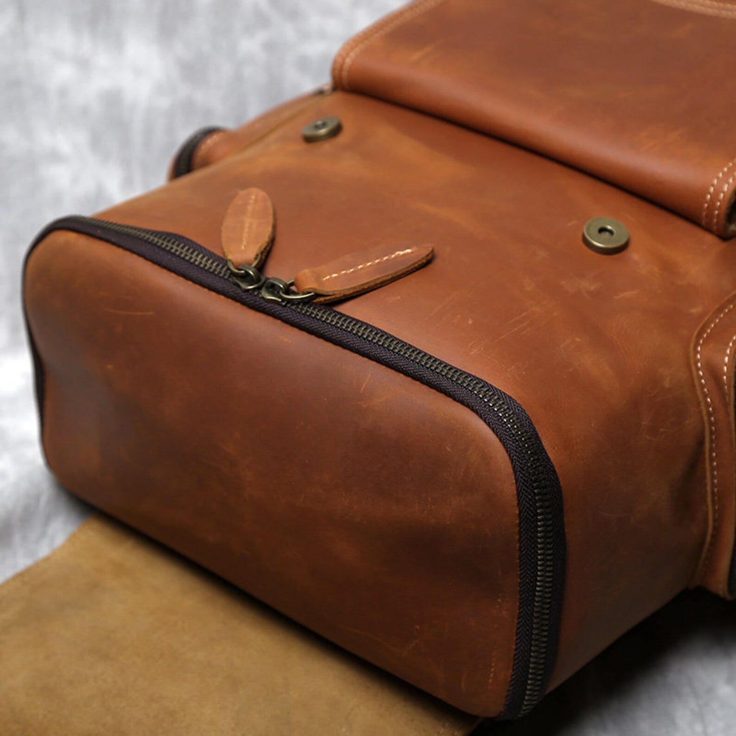 Retro Genuine Leather Laptop Backpack