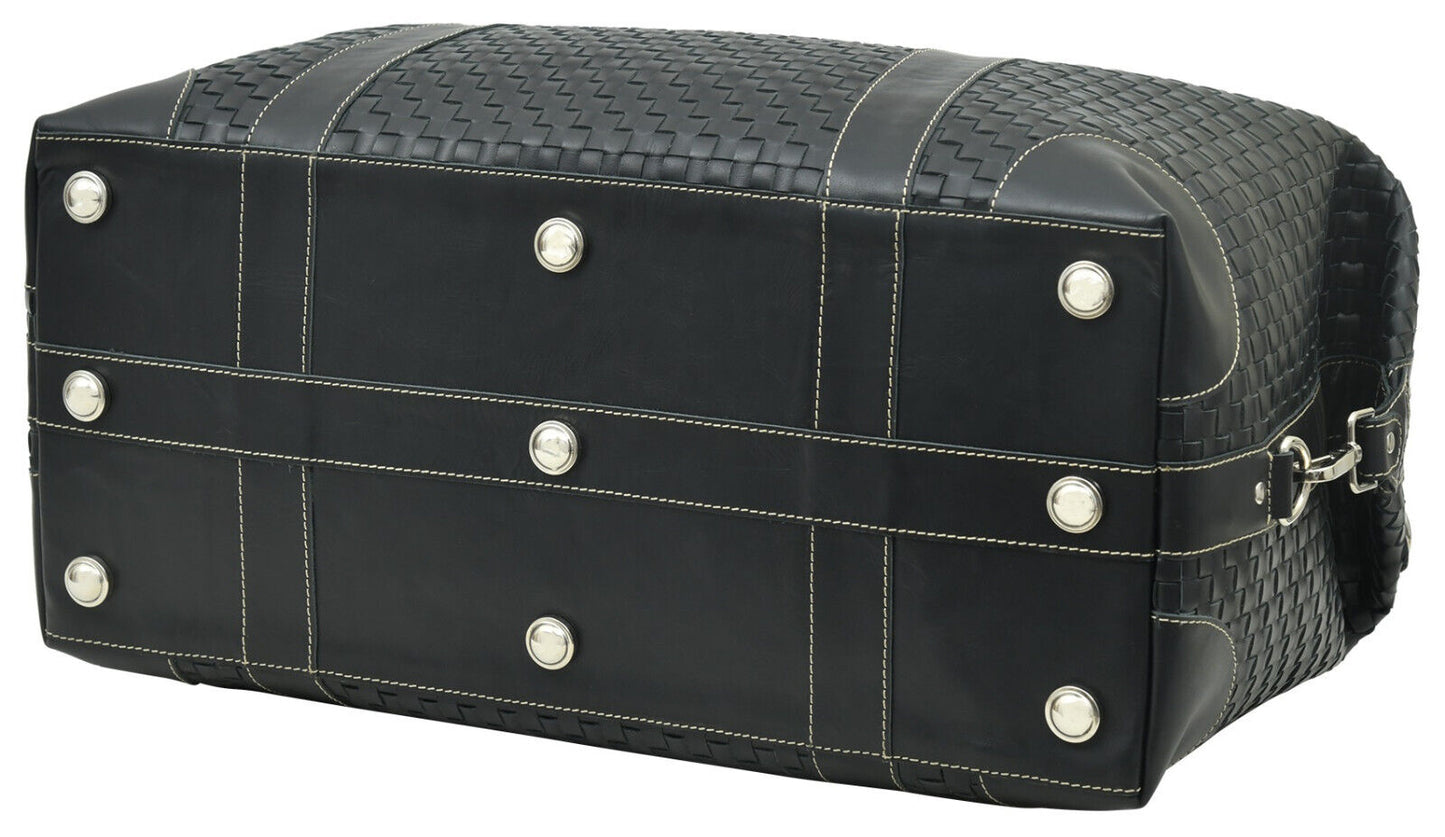 Genuine Leather Weekender Travel Duffle Bag